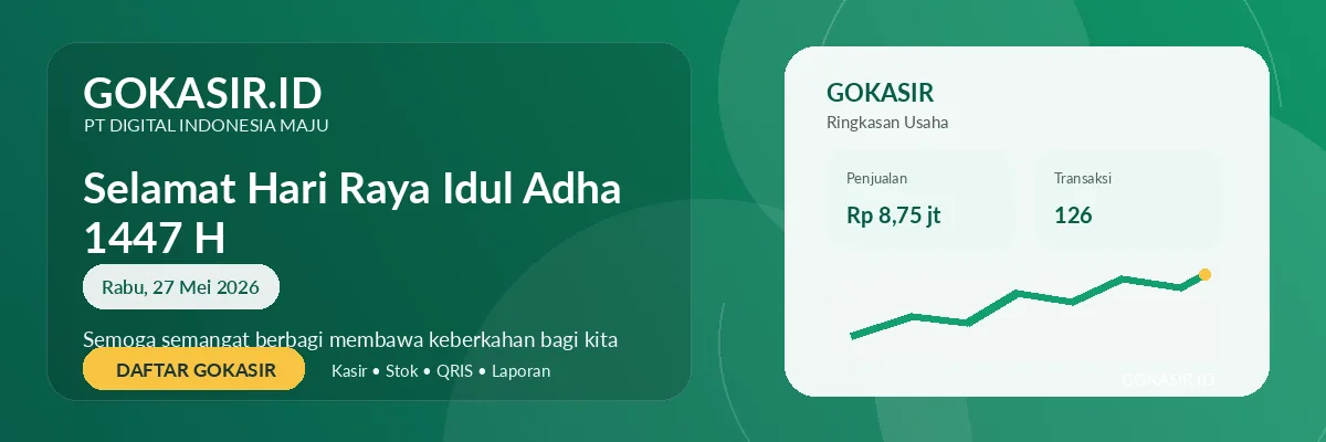 Selamat Hari Raya Idul Adha 1447 H | Promo GOKASIR Selamat Hari Raya Idul Adha 1447 H — promo GOKASIR