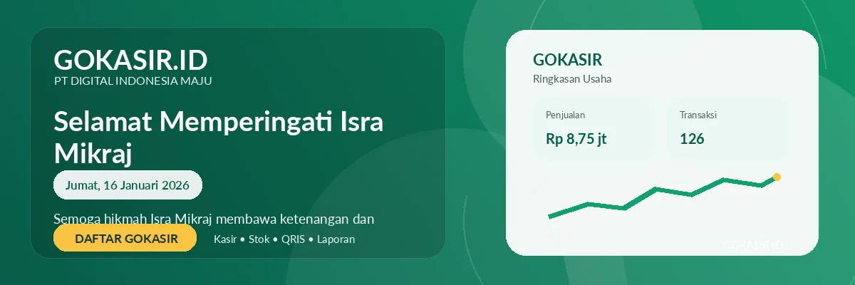Selamat Memperingati Isra Mikraj Nabi Muhammad SAW 1447 H | Promo GOKASIR Selamat Memperingati Isra Mikraj Nabi Muhammad SAW 1447 H — promo GOKASIR