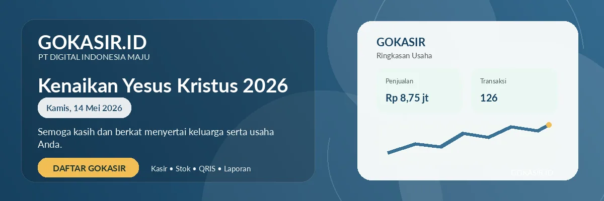 Selamat Memperingati Kenaikan Yesus Kristus 2026 | Promo GOKASIR Selamat Memperingati Kenaikan Yesus Kristus 2026 — promo GOKASIR